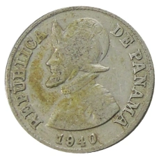 Монета 2 1/2 сентесимо 1940 года Панама (аверс)
