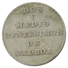 Монета 2 1/2 сентесимо 1940 года Панама (реверс)