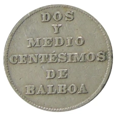 Монета 2 1/2 сентесимо 1940 года Панама (реверс)