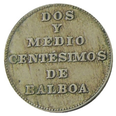 Монета 2 1/2 сентесимо 1940 года Панама (реверс)