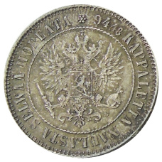 Монета 1 марка 1915 года Русская Финляндия (реверс)