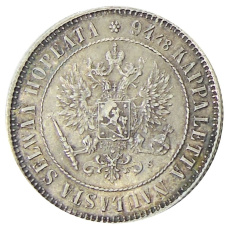 Монета 1 марка 1915 года Русская Финляндия (реверс)