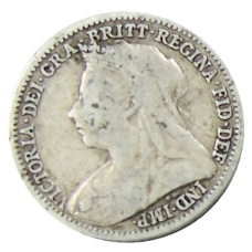 Монета 3 пенса 1900 года Великобритания (реверс)