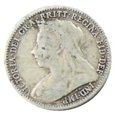 Монета 3 пенса 1900 года Великобритания (реверс)