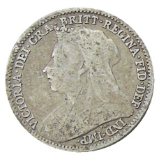 Монета 3 пенса 1896 года Великобритания (реверс)