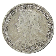 Монета 3 пенса 1896 года Великобритания (реверс)