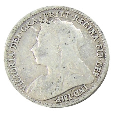 Монета 3 пенса 1896 года Великобритания (реверс)