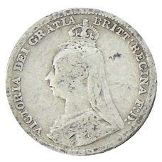 Монета 3 пенса 1892 года Великобритания (реверс)