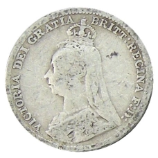 Монета 3 пенса 1892 года Великобритания (реверс)