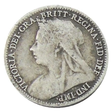 Монета 3 пенса 1896 года Великобритания (реверс)