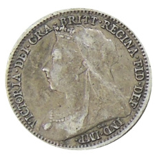Монета 3 пенса 1896 года Великобритания (реверс)