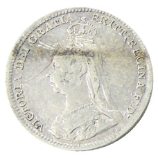 Монета 3 пенса 1891 года Великобритания (реверс)