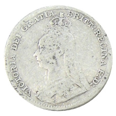 Монета 3 пенса 1891 года Великобритания (реверс)