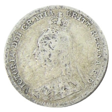 Монета 3 пенса 1891 года Великобритания (реверс)