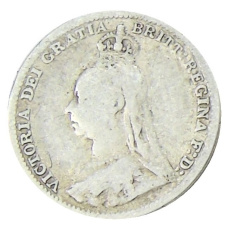 Монета 3 пенса 1891 года Великобритания (реверс)