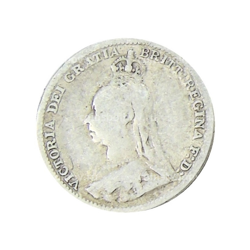 Монета 3 пенса 1891 года Великобритания (вид 2)