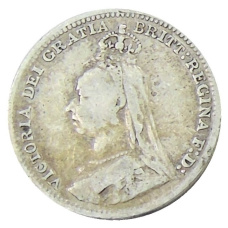 Монета 3 пенса 1891 года Великобритания (реверс)