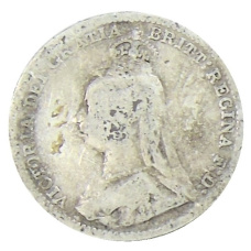 Монета 3 пенса 1891 года Великобритания (реверс)