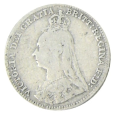 Монета 3 пенса 1890 года Великобритания (реверс)