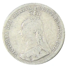 Монета 3 пенса 1890 года Великобритания (реверс)