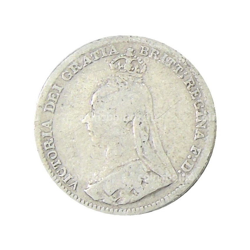 Монета 3 пенса 1890 года Великобритания (вид 2)