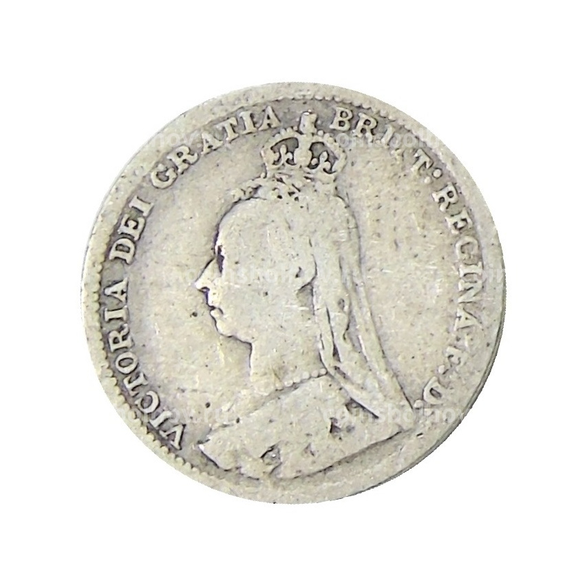 Монета 3 пенса 1890 года Великобритания (вид 2)