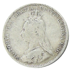 Монета 3 пенса 1889 года Великобритания (реверс)