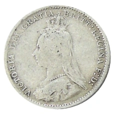 Монета 3 пенса 1889 года Великобритания (реверс)