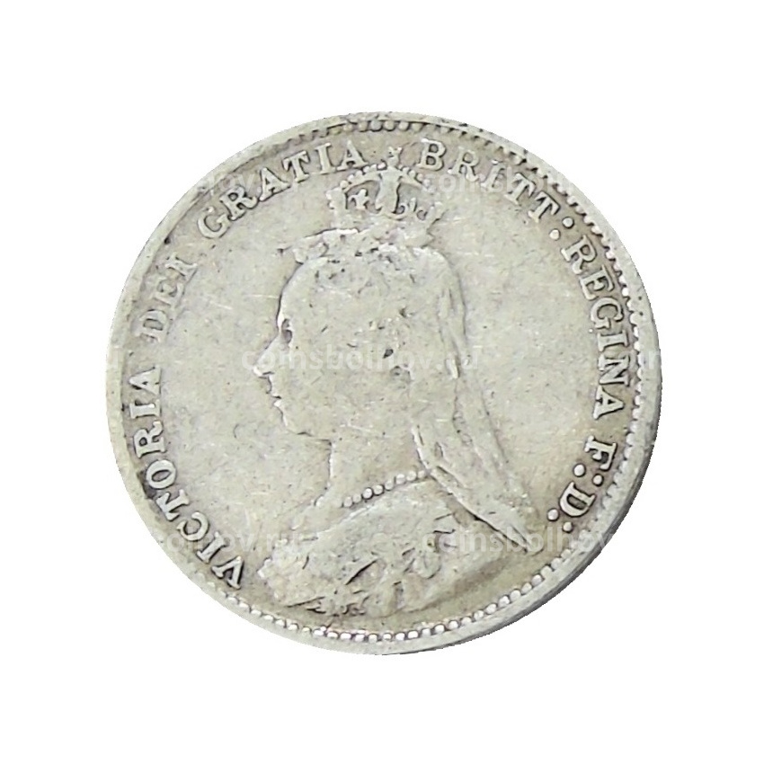 Монета 3 пенса 1889 года Великобритания (вид 2)