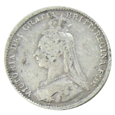 Монета 3 пенса 1889 года Великобритания (реверс)