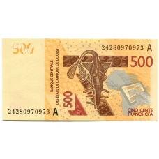 Банкнота 500 франков 2012 (2024) года Западная Африка (А -Кот д-Ивуар)