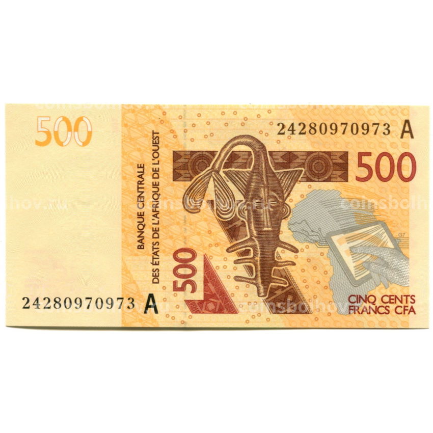 Банкнота 500 франков 2012 (2024) года Западная Африка (А -Кот д-Ивуар)