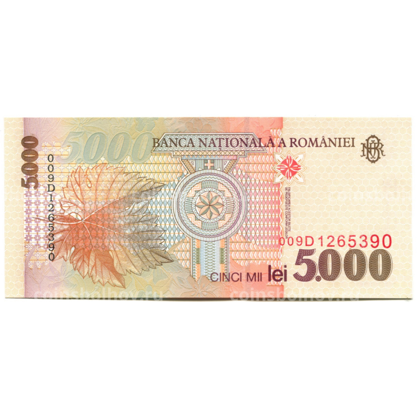 Банкнота 5000 лей 1998 года Румыния (вид 2)