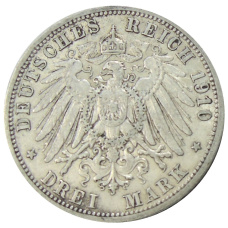 Монета 3 марки 1910 года А Германия (Пруссия) (реверс)