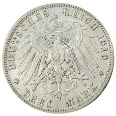 Монета 3 марки 1910 года А Германия (Пруссия) (реверс)