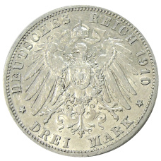 Монета 3 марки 1910 года А Германия (Пруссия) (реверс)