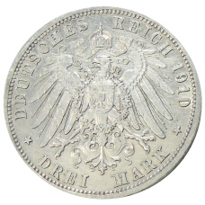 Монета 3 марки 1910 года А Германия (Пруссия) (реверс)