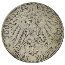 Монета 3 марки 1908 года А Германия (Пруссия) (реверс)