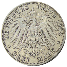 Монета 3 марки 1908 года А Германия (Пруссия) (реверс)