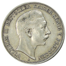 Монета 3 марки 1909 года А Германия (Пруссия) (аверс)