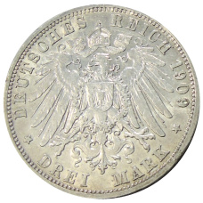 Монета 3 марки 1909 года А Германия (Пруссия) (реверс)