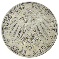 Монета 3 марки 1909 года А Германия (Пруссия) (реверс)