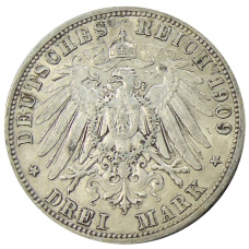 Монета 3 марки 1909 года А Германия (Пруссия) (реверс)