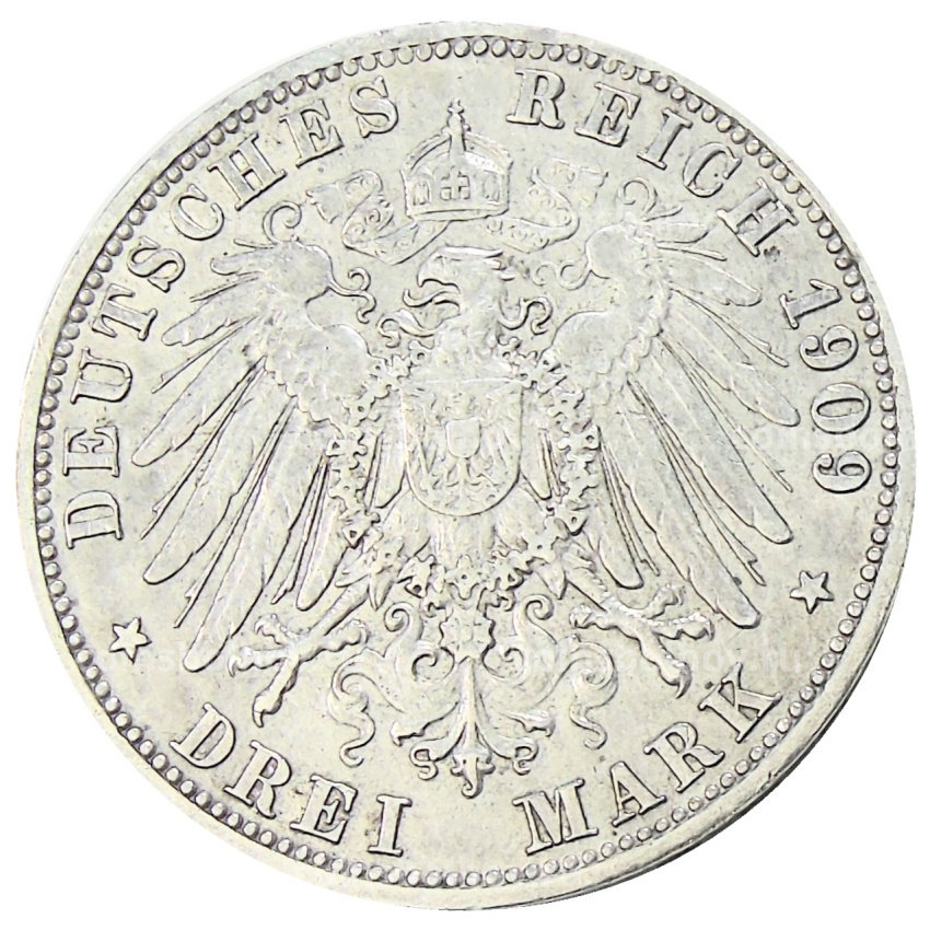 Монета 3 марки 1909 года А Германия (Пруссия) (вид 2)