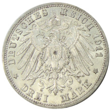 Монета 3 марки 1911 года А Германия (Пруссия) (реверс)