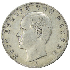 Монета 3 марки 1910 года D Германия (Бавария) (аверс)
