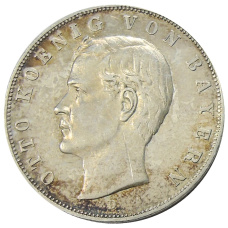 Монета 3 марки 1911 года D Германия (Бавария) (аверс)