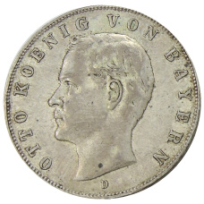 Монета 3 марки 1911 года D Германия (Бавария) (аверс)