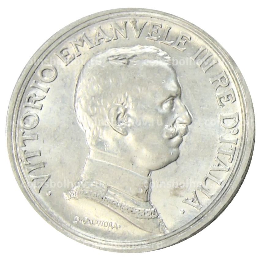Монета 2 лиры 1914 года Италия (вид 2)