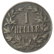 Монета 1 геллер 1905 года J Германская Восточная Африка (реверс)